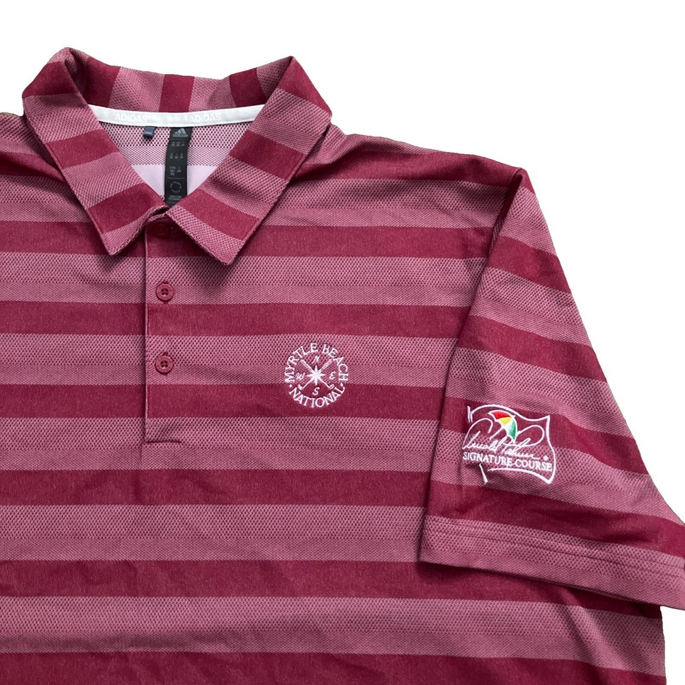 Adidas‎ Men's 2XL Golf Polo Stripe Myrtle Beach National Performance